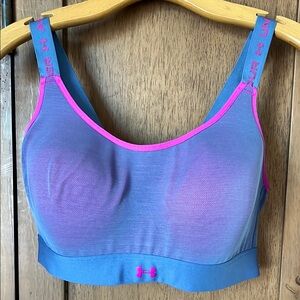 Under Armour Women's Infinity Mid Blue and Pink Sports Bra